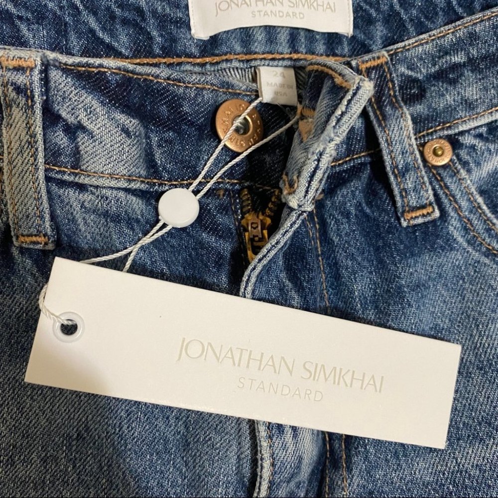 NWT Jonathan Simkhai Eliot High Rise Boyfriend Jeans 24 - Picture 4 of 9